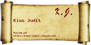Kiss Judit névjegykártya